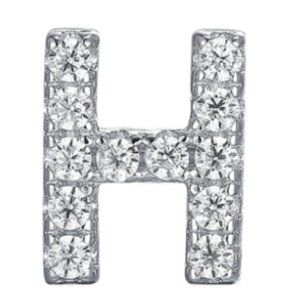 Diamond initial earring / Diamond H initial